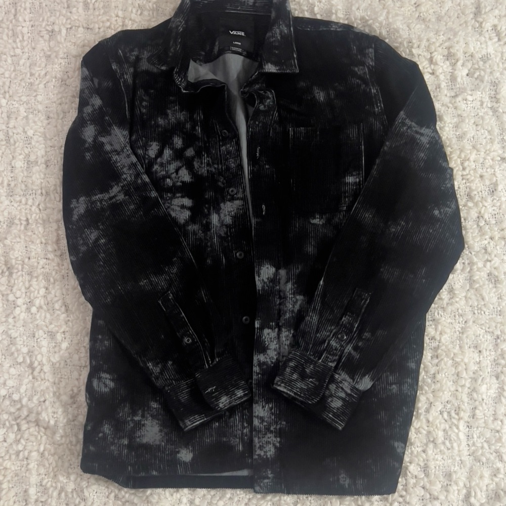 Vans Men's Tie-Dye Black and Gray Flannel